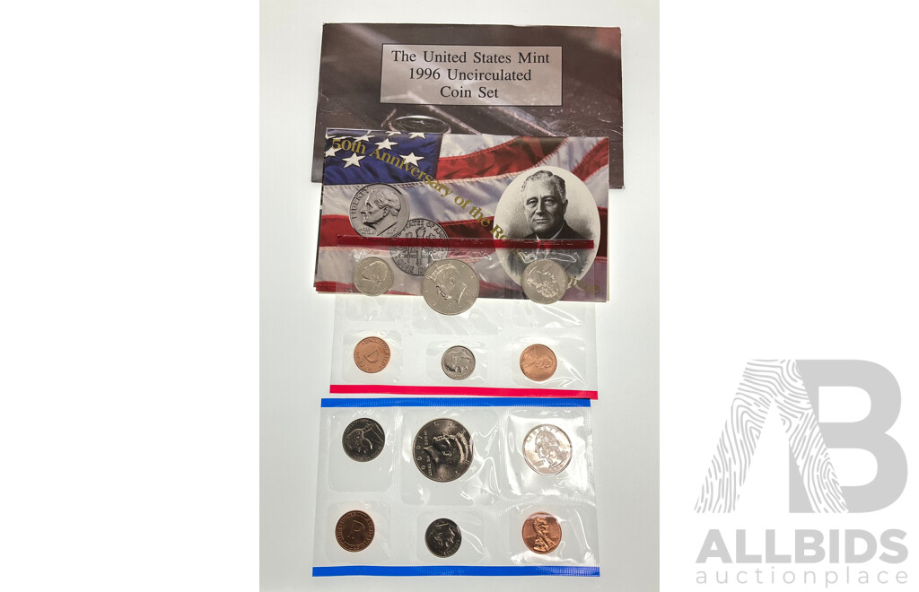 USA 1996 UNC Coin Sets, Denver, New York and Philadelphia Mints
