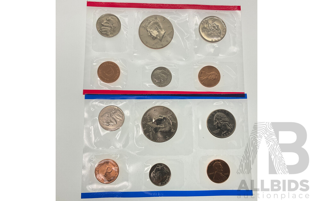 USA 1996 UNC Coin Sets, Denver, New York and Philadelphia Mints