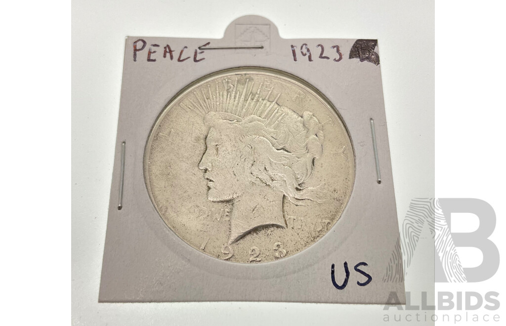 USA 1923 Silver Peace Dollar, San Fransisco Mint .900