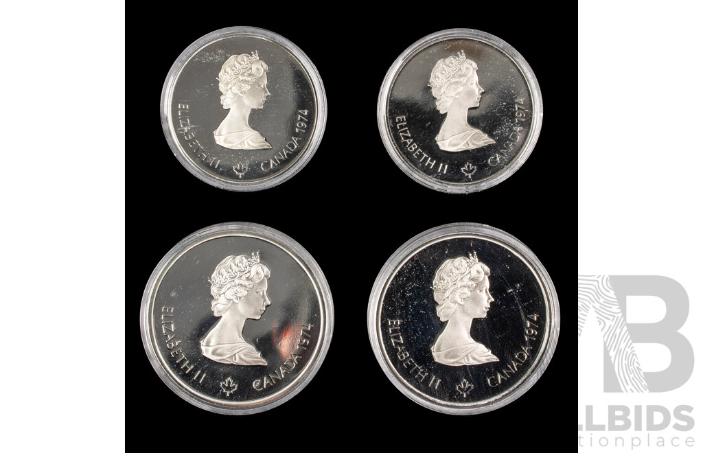 Canada 1976 Four Silver Proof Coin Set, Montreal Olympic Games .925