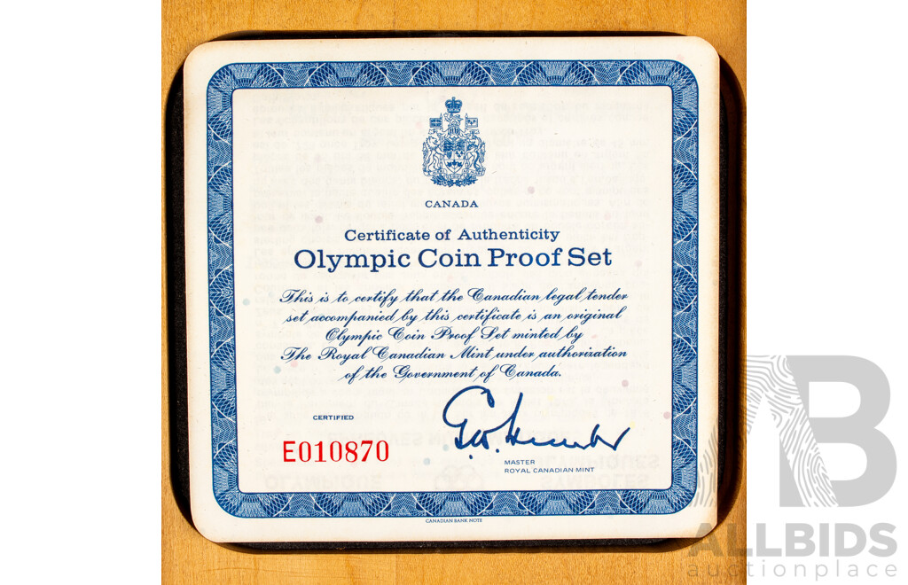 Canada 1976 Four Silver Proof Coin Set, Montreal Olympic Games .925