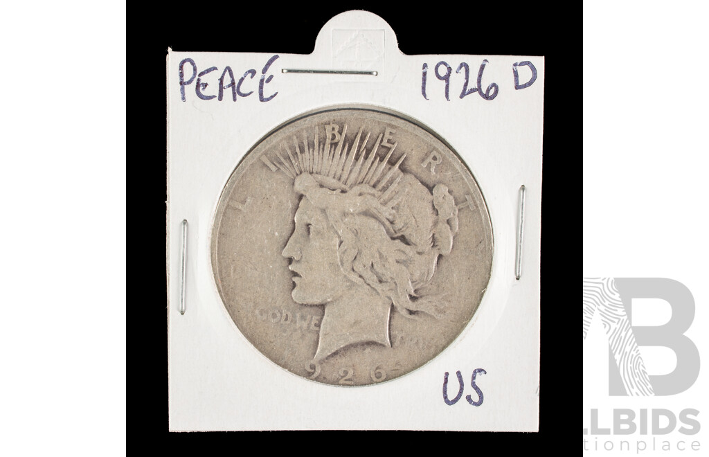 USA 1926 Silver Peace Dollar, Denver Mint .900