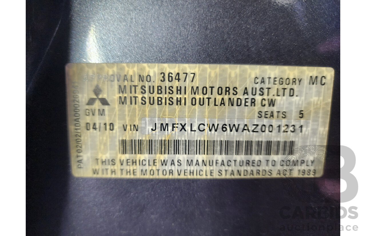 4/2010 Mitsubishi Outlander VR-X ZH MY10 4d Wagon Grey 3.0L