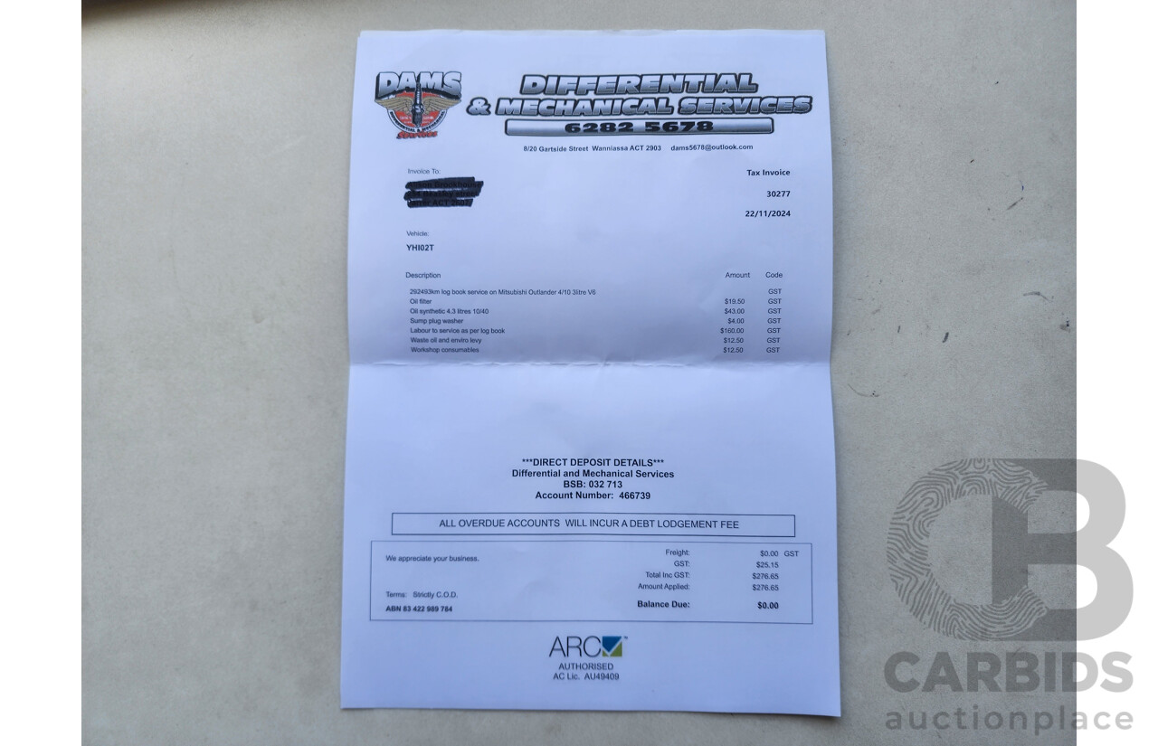 4/2010 Mitsubishi Outlander VR-X ZH MY10 4d Wagon Grey 3.0L