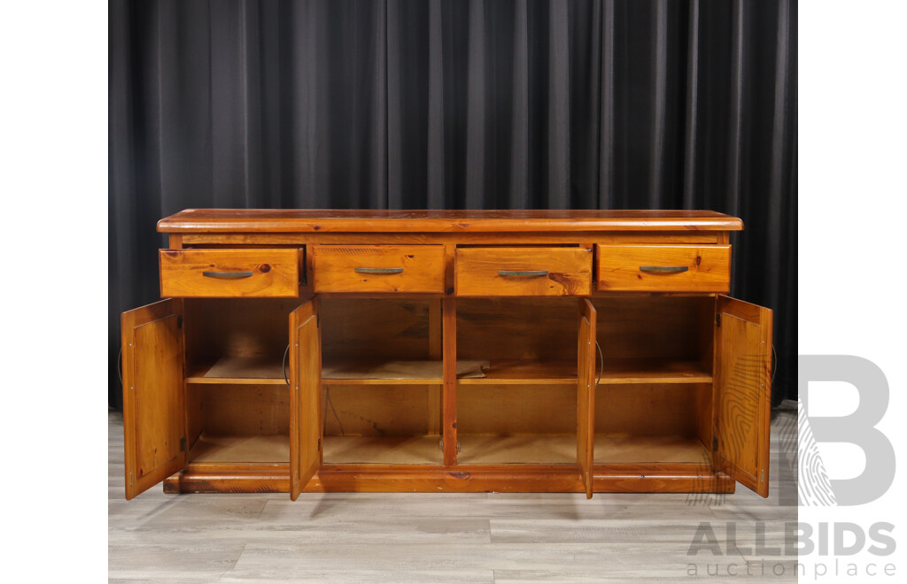 Modern Pine Four Door Sideboard