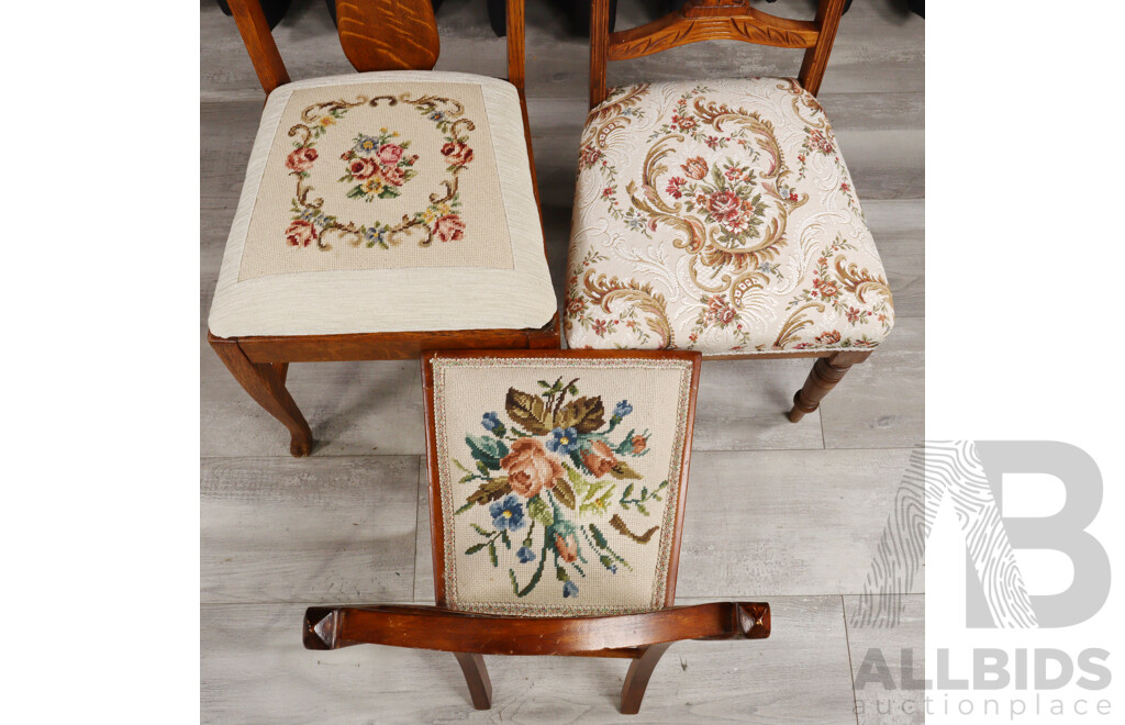 Set of Three Various Late Edwardian Dining Chairs