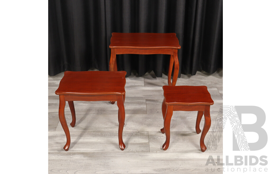 Nest of Three Queen Anne Style Side Tables