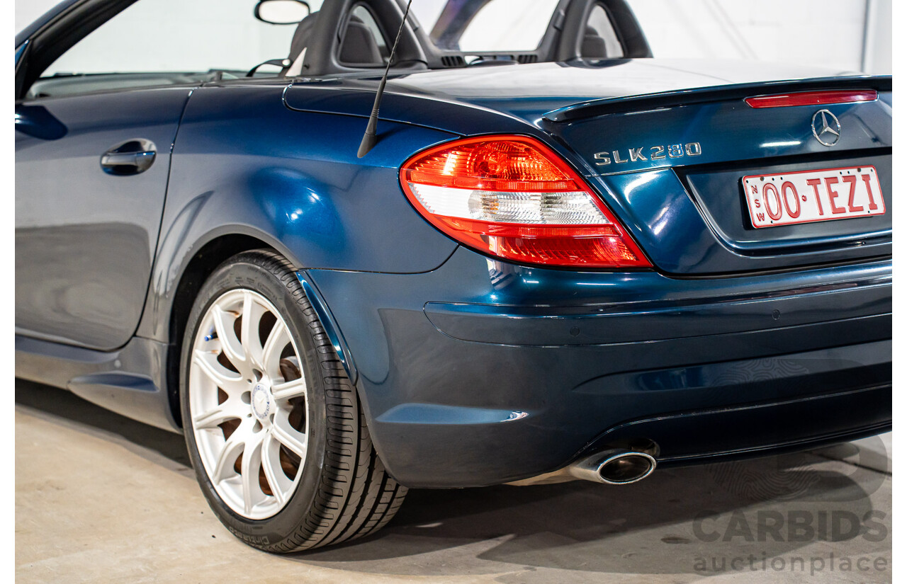 2/2008 Mercedes-Benz SLK 280 R171 07 Upgrade 2d Convertible Benotoite Blue Metallic V6 3.0L