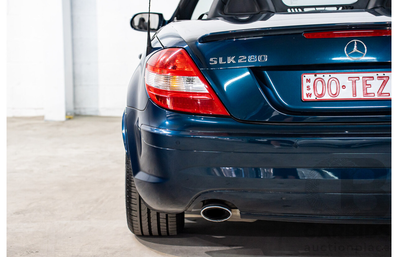 2/2008 Mercedes-Benz SLK 280 R171 07 Upgrade 2d Convertible Benotoite Blue Metallic V6 3.0L