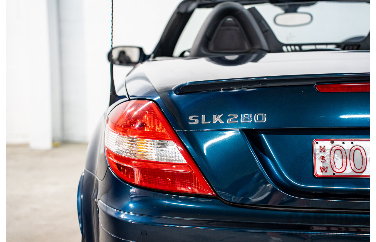 2/2008 Mercedes-Benz SLK 280 R171 07 Upgrade 2d Convertible Benotoite Blue Metallic V6 3.0L