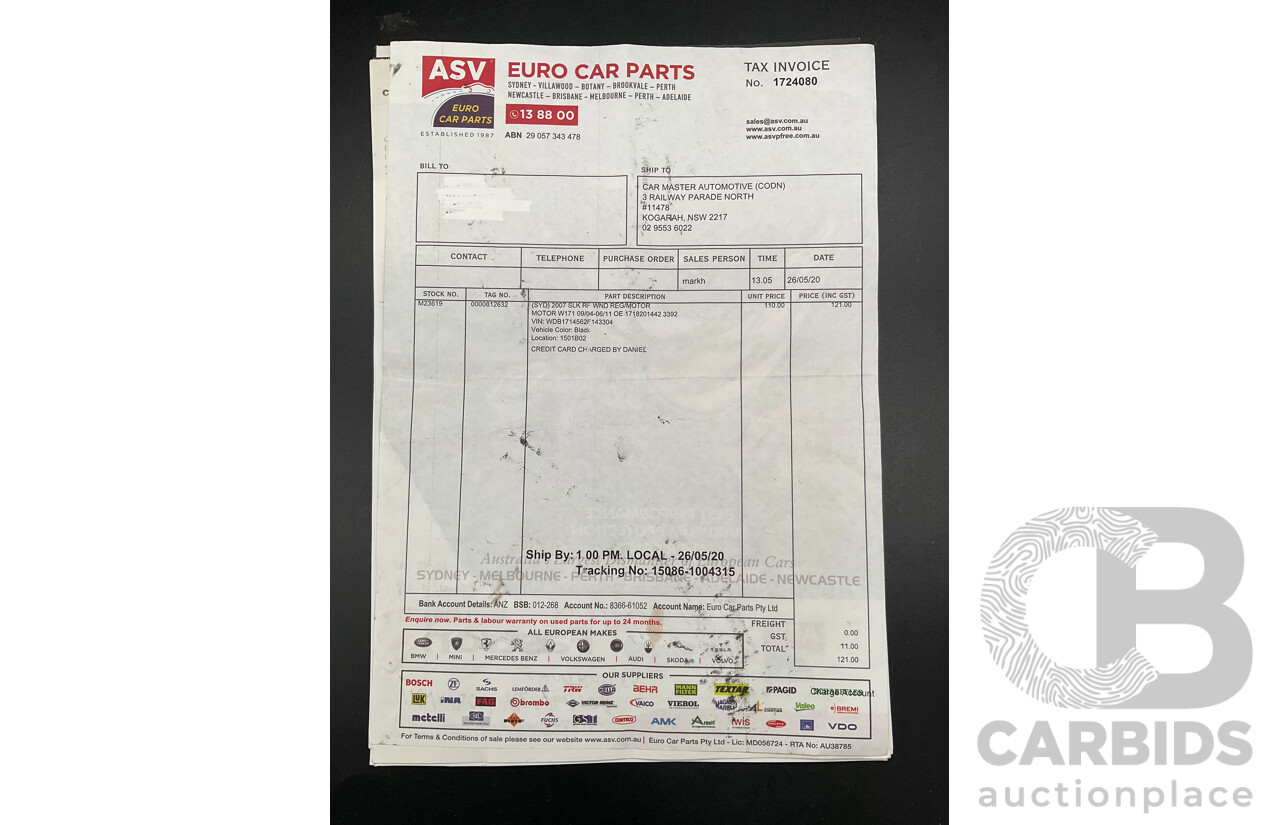 2/2008 Mercedes-Benz SLK 280 R171 07 Upgrade 2d Convertible Benotoite Blue Metallic V6 3.0L