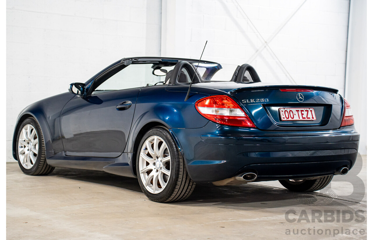 2/2008 Mercedes-Benz SLK 280 R171 07 Upgrade 2d Convertible Benotoite Blue Metallic V6 3.0L