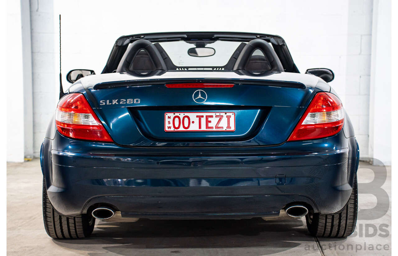 2/2008 Mercedes-Benz SLK 280 R171 07 Upgrade 2d Convertible Benotoite Blue Metallic V6 3.0L