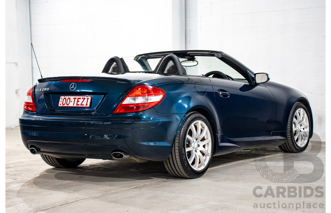 2/2008 Mercedes-Benz SLK 280 R171 07 Upgrade 2d Convertible Benotoite Blue Metallic V6 3.0L