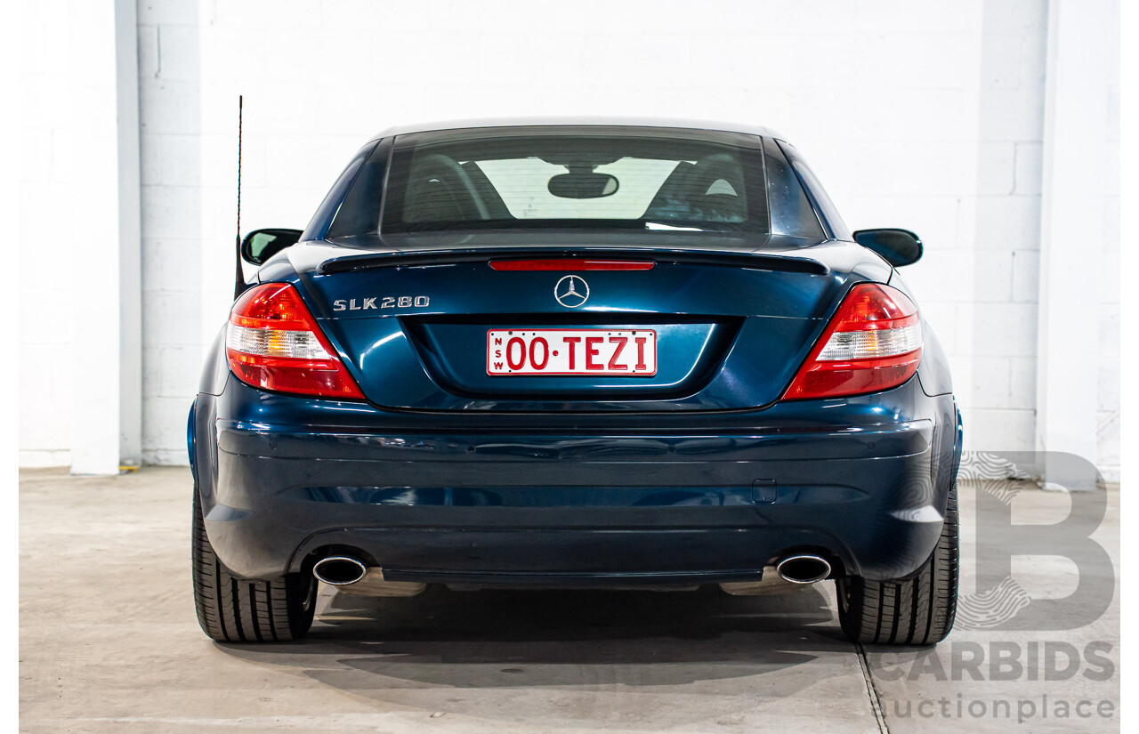 2/2008 Mercedes-Benz SLK 280 R171 07 Upgrade 2d Convertible Benotoite Blue Metallic V6 3.0L