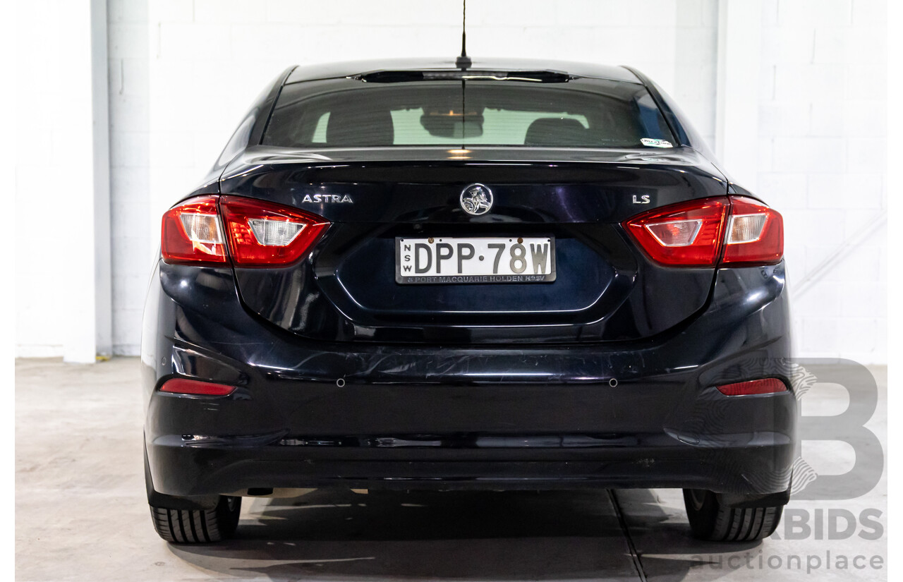 06/2017 Holden Astra LS Plus (FWD) BL MY17 4d Sedan Mineral Black Turbo 1.4L