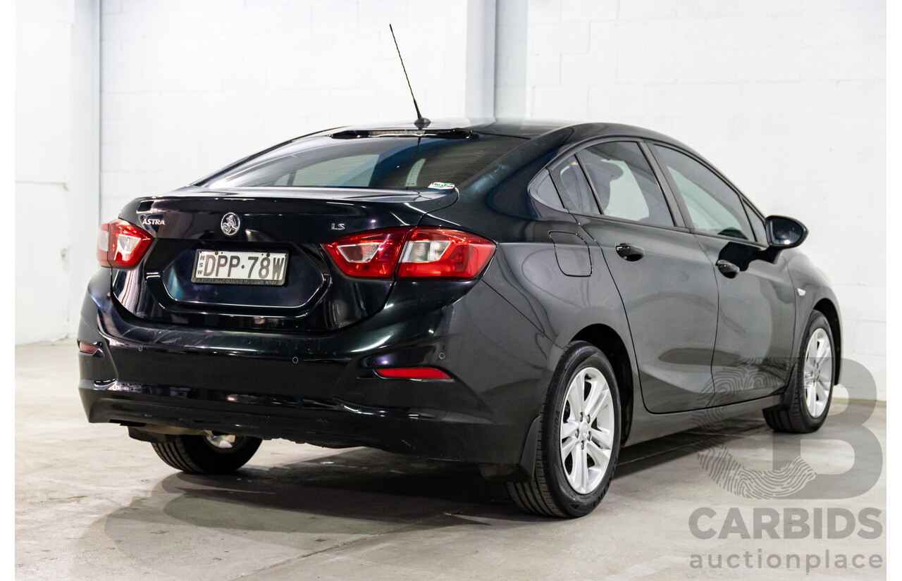 06/2017 Holden Astra LS Plus (FWD) BL MY17 4d Sedan Mineral Black Turbo 1.4L
