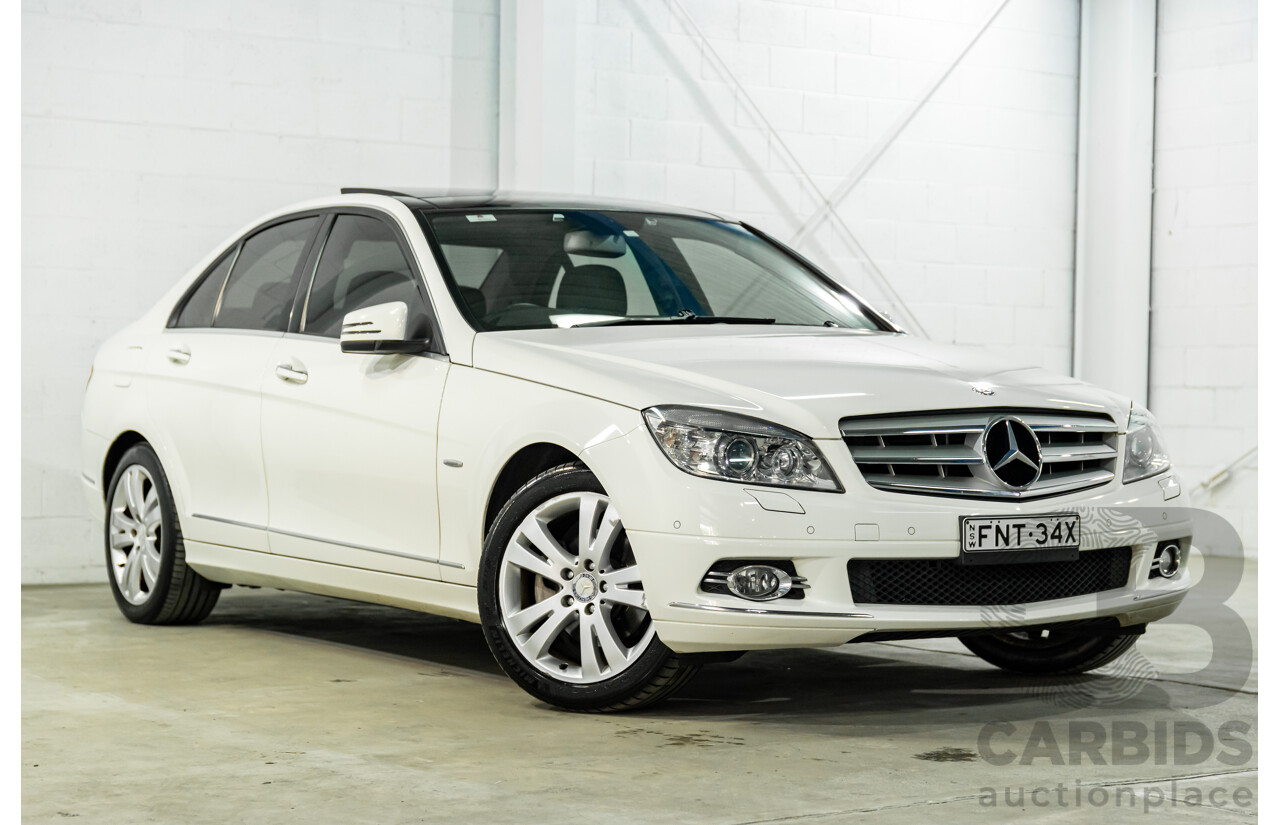7/2009 Mercedes-Benz C200 Kompressor Avantgarde W204 4d Sedan Calcite White Supercharged 1.8L