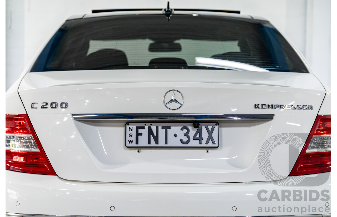 7/2009 Mercedes-Benz C200 Kompressor Avantgarde W204 4d Sedan Calcite White Supercharged 1.8L