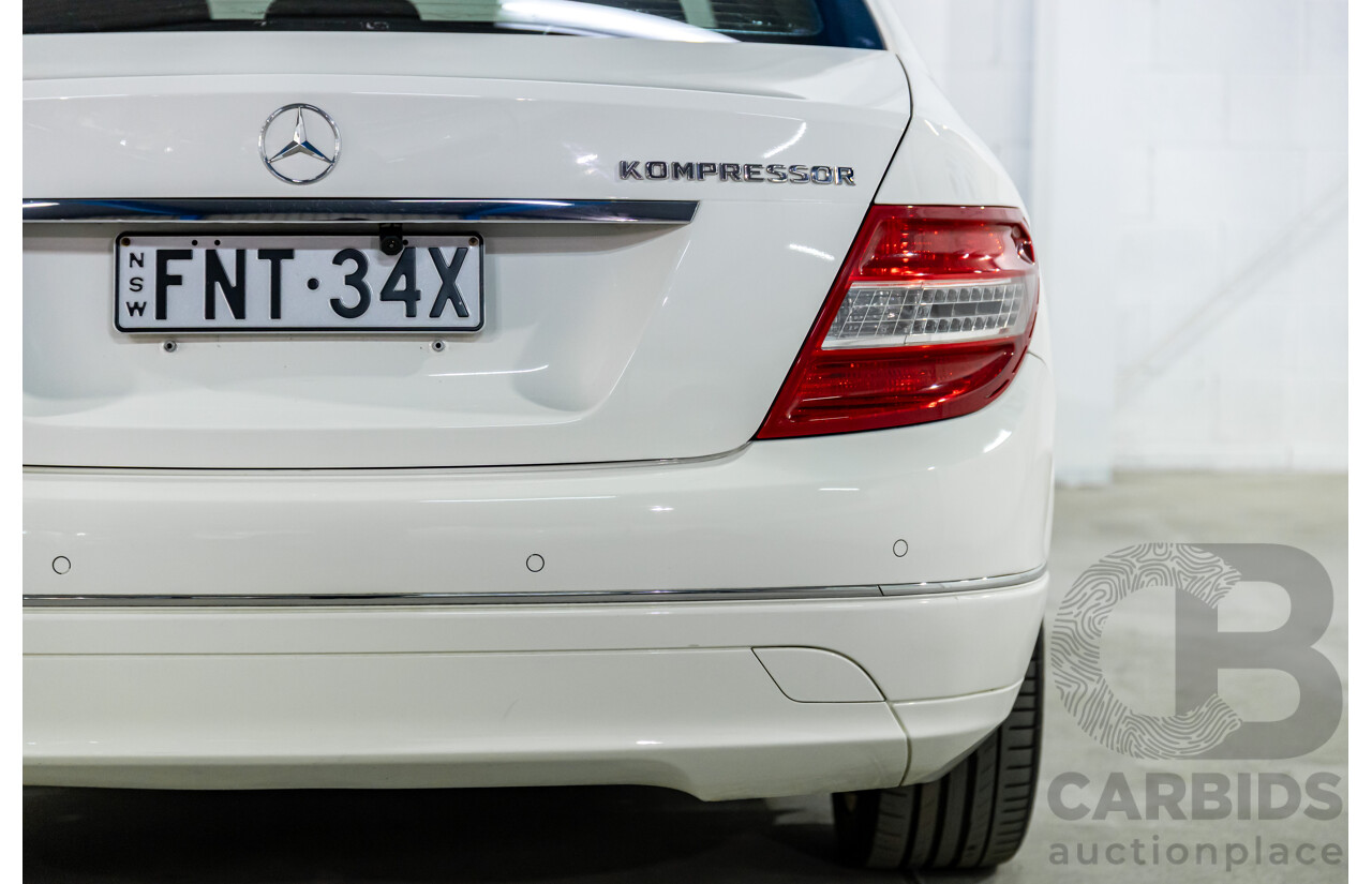 7/2009 Mercedes-Benz C200 Kompressor Avantgarde W204 4d Sedan Calcite White Supercharged 1.8L