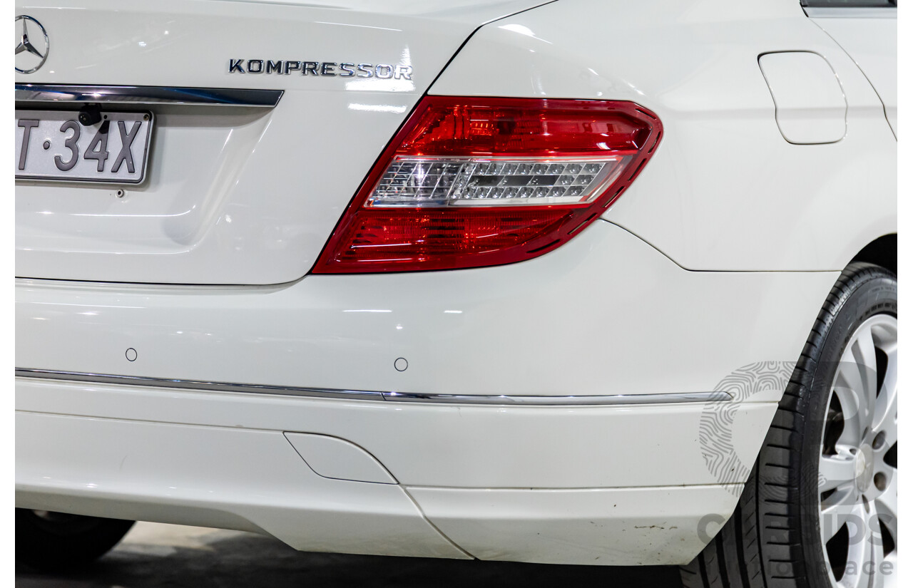 7/2009 Mercedes-Benz C200 Kompressor Avantgarde W204 4d Sedan Calcite White Supercharged 1.8L