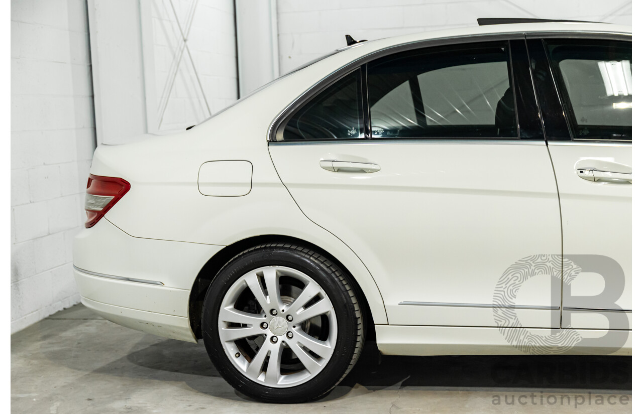7/2009 Mercedes-Benz C200 Kompressor Avantgarde W204 4d Sedan Calcite White Supercharged 1.8L
