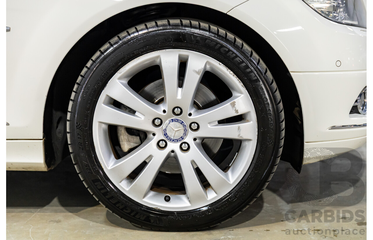 7/2009 Mercedes-Benz C200 Kompressor Avantgarde W204 4d Sedan Calcite White Supercharged 1.8L