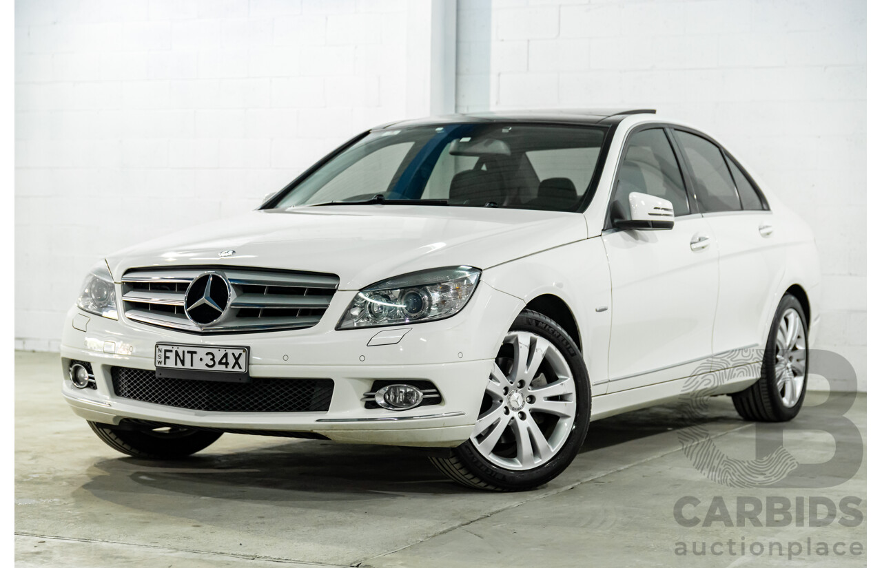 7/2009 Mercedes-Benz C200 Kompressor Avantgarde W204 4d Sedan Calcite White Supercharged 1.8L