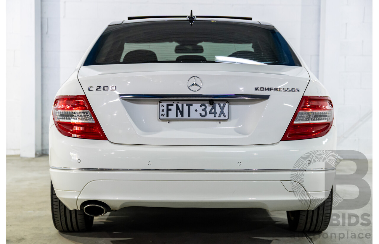 7/2009 Mercedes-Benz C200 Kompressor Avantgarde W204 4d Sedan Calcite White Supercharged 1.8L