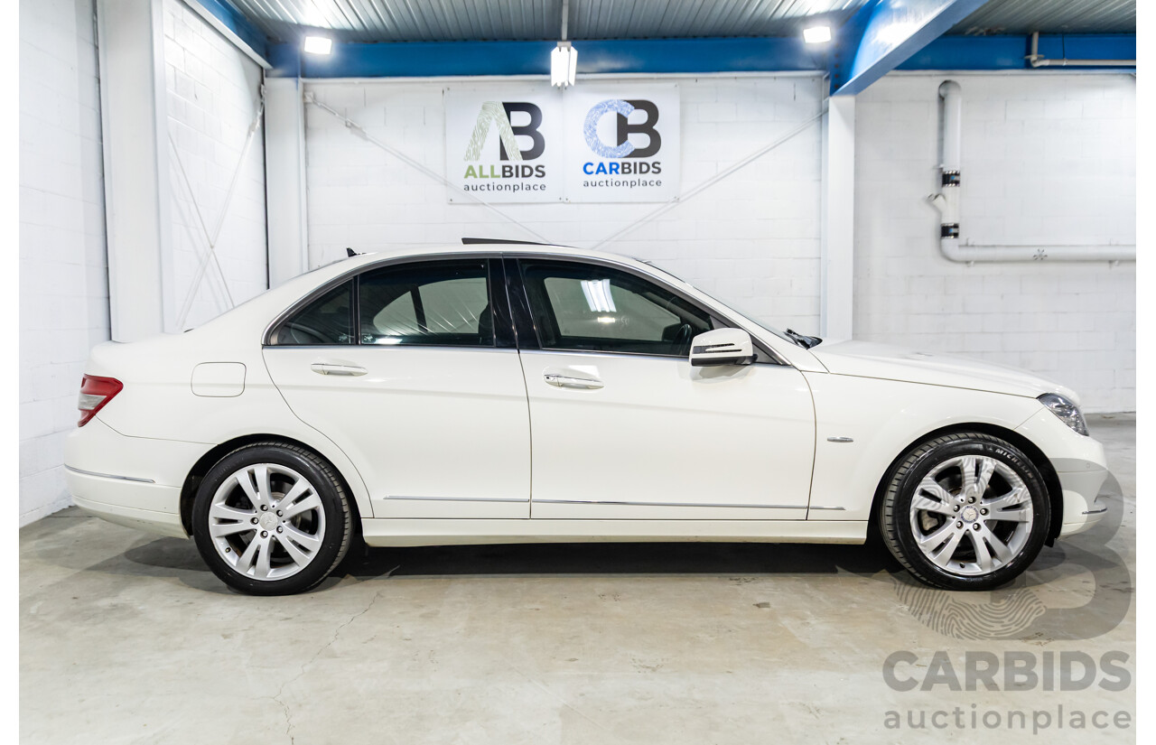 7/2009 Mercedes-Benz C200 Kompressor Avantgarde W204 4d Sedan Calcite White Supercharged 1.8L