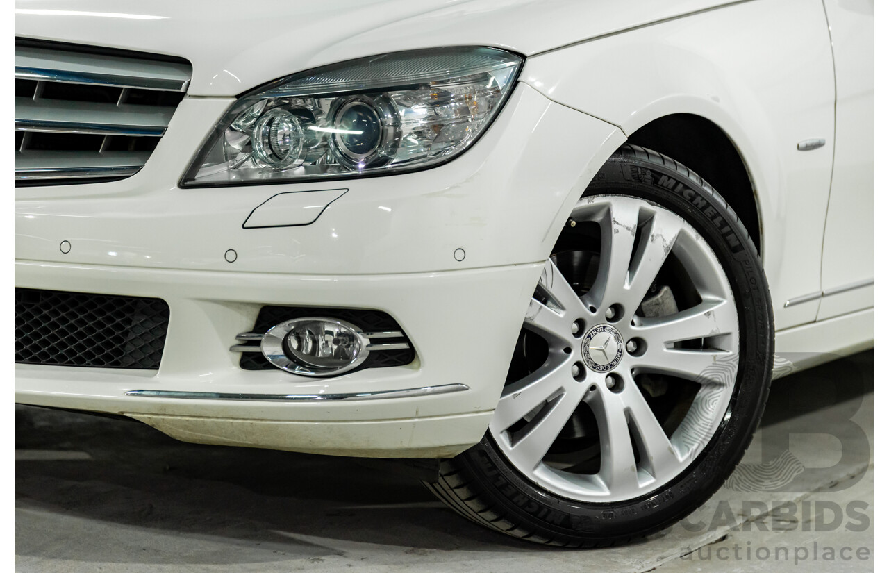 7/2009 Mercedes-Benz C200 Kompressor Avantgarde W204 4d Sedan Calcite White Supercharged 1.8L