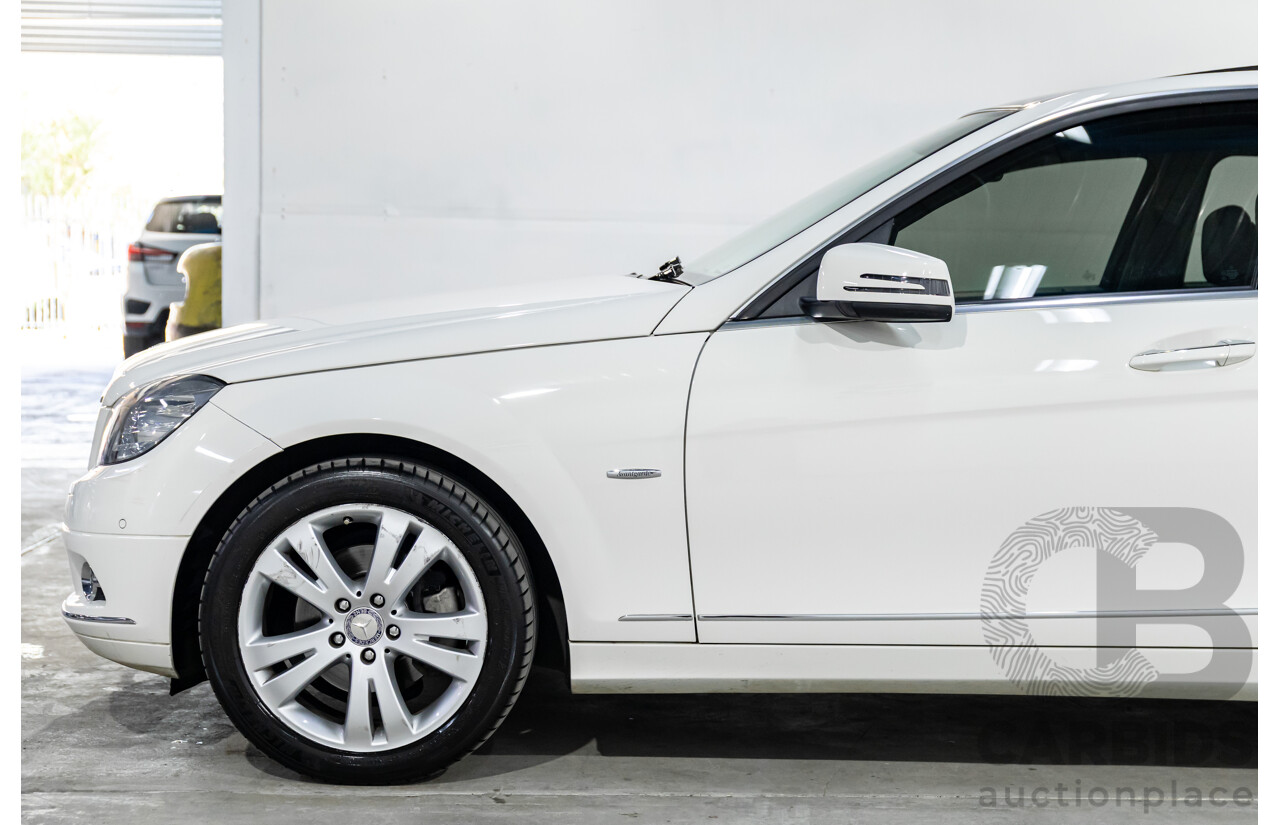 7/2009 Mercedes-Benz C200 Kompressor Avantgarde W204 4d Sedan Calcite White Supercharged 1.8L