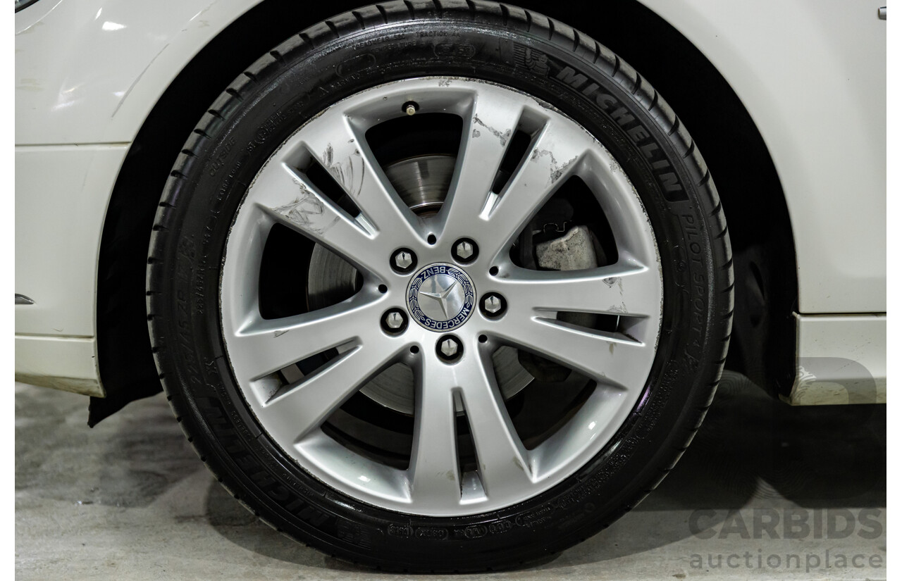 7/2009 Mercedes-Benz C200 Kompressor Avantgarde W204 4d Sedan Calcite White Supercharged 1.8L