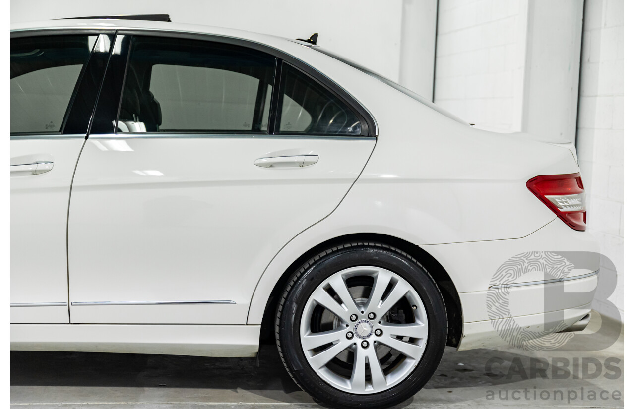 7/2009 Mercedes-Benz C200 Kompressor Avantgarde W204 4d Sedan Calcite White Supercharged 1.8L