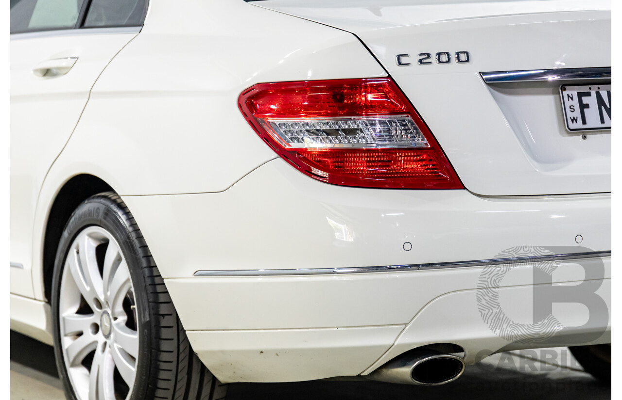 7/2009 Mercedes-Benz C200 Kompressor Avantgarde W204 4d Sedan Calcite White Supercharged 1.8L