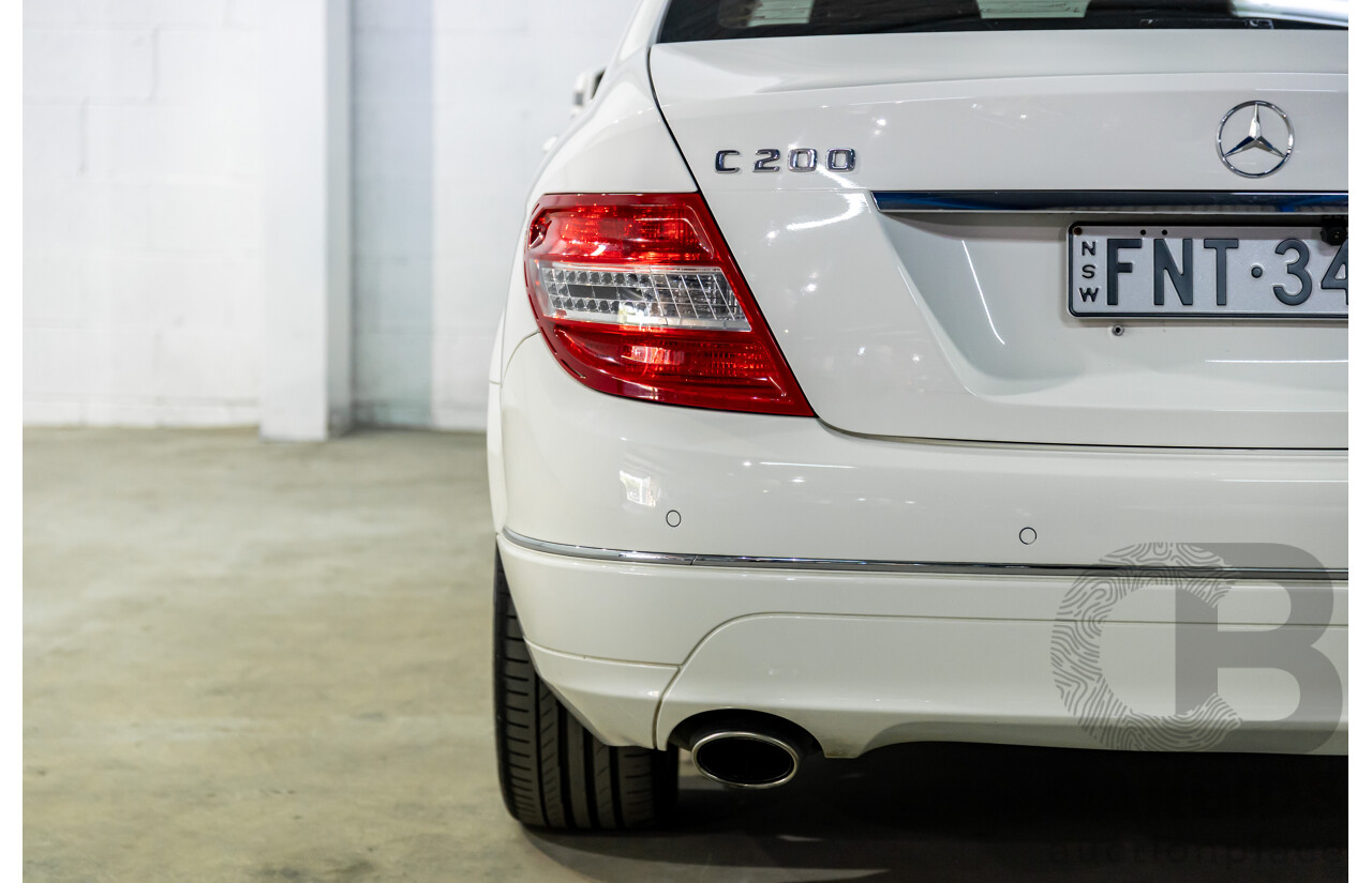 7/2009 Mercedes-Benz C200 Kompressor Avantgarde W204 4d Sedan Calcite White Supercharged 1.8L