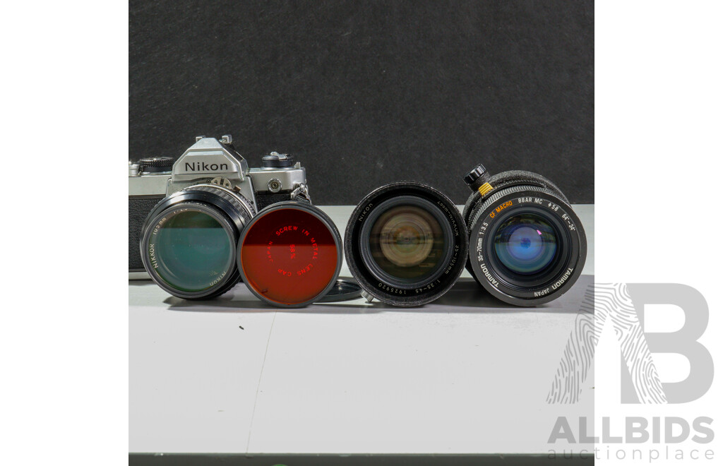 Vintage Nikon 35mm Cameras in Soft Case with Three Lenses, Nikon F 801 AF Camera in Soft Case, Two Nikon F 801& One Nikon F 90x Cameras