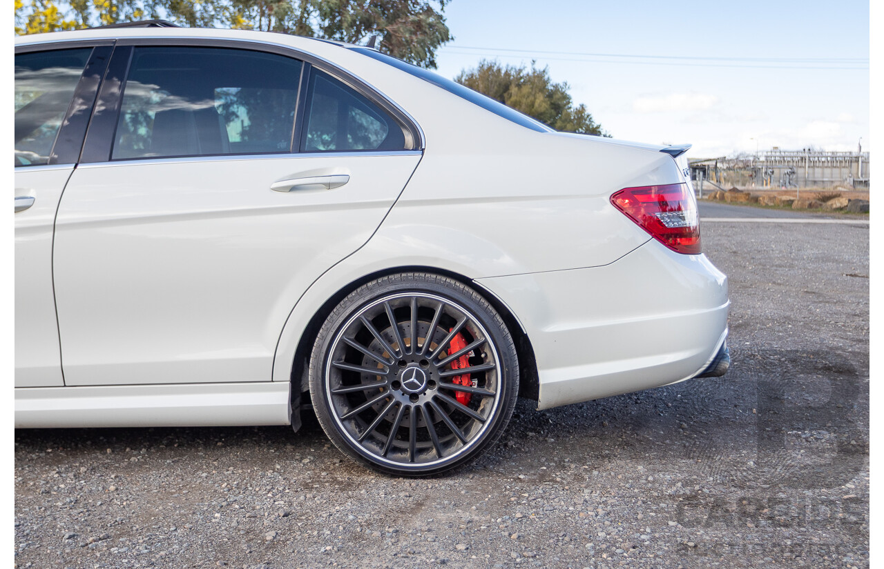 11/2011 Mercedes Benz C63 AMG Performance Package Plus W204 MY11 4d Sedan Calcite White V8 6.3L