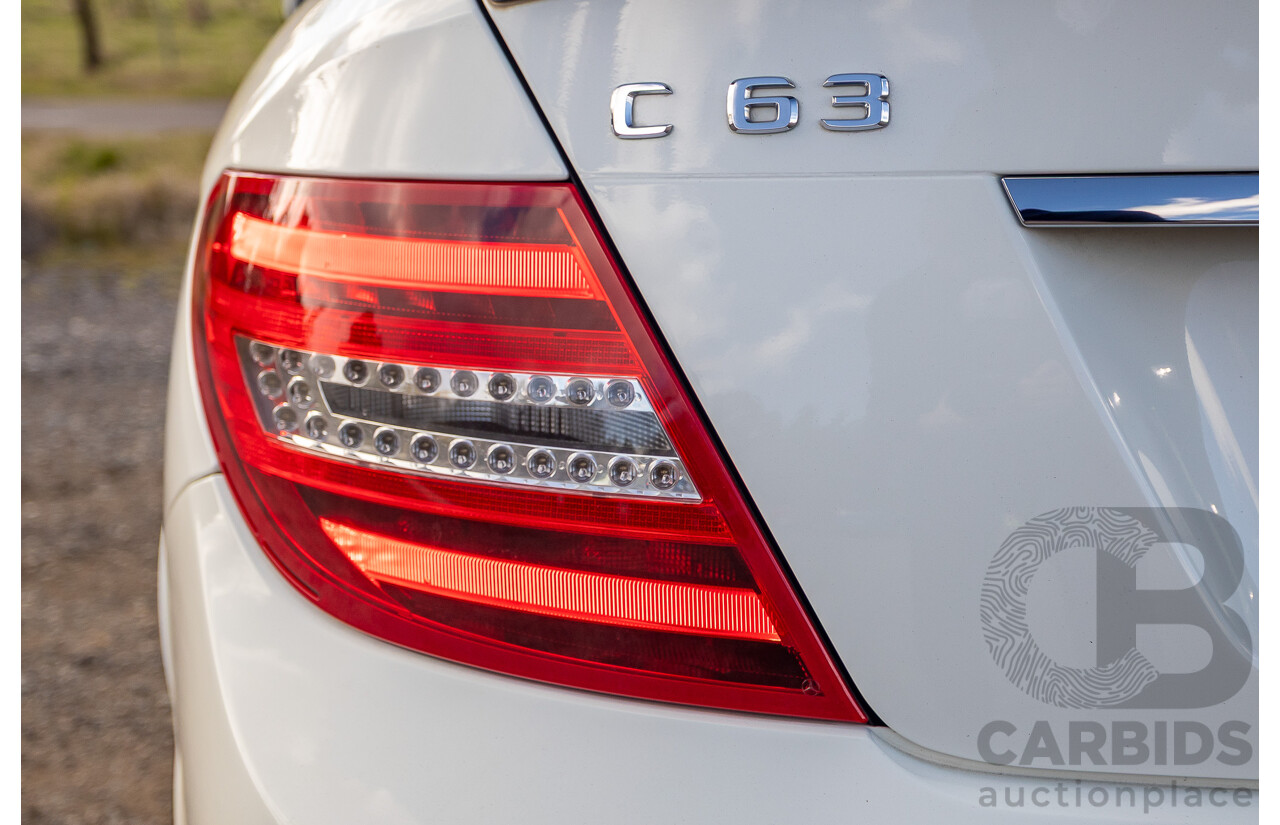 11/2011 Mercedes Benz C63 AMG Performance Package Plus W204 MY11 4d Sedan Calcite White V8 6.3L