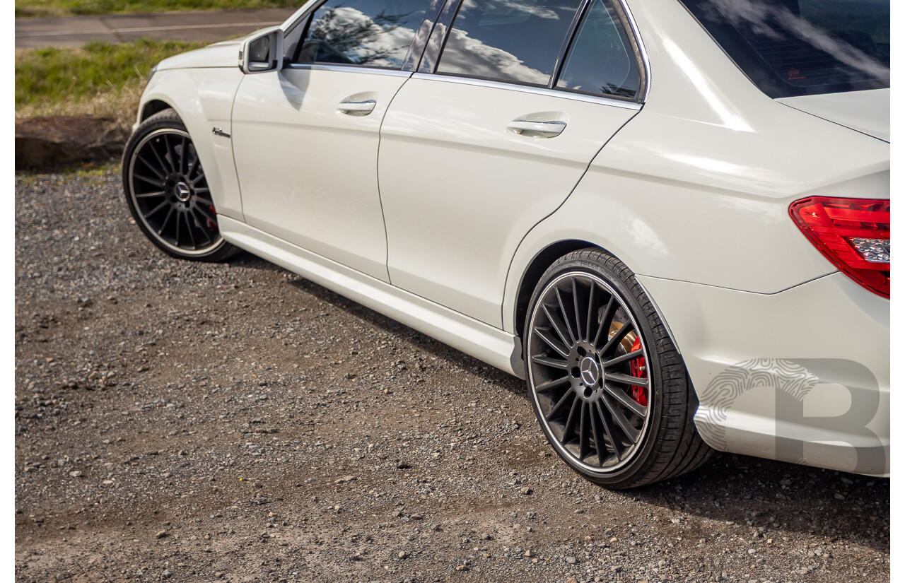 11/2011 Mercedes Benz C63 AMG Performance Package Plus W204 MY11 4d Sedan Calcite White V8 6.3L