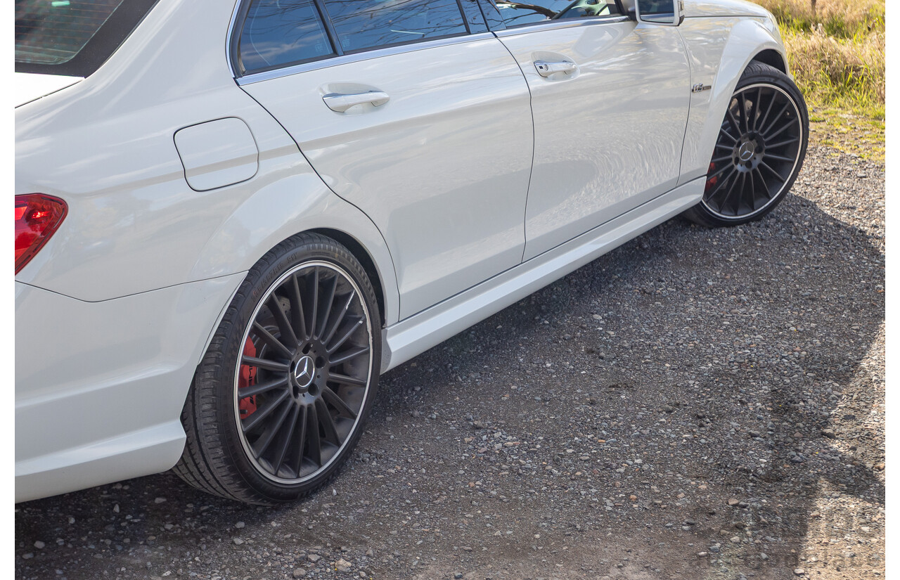 11/2011 Mercedes Benz C63 AMG Performance Package Plus W204 MY11 4d Sedan Calcite White V8 6.3L