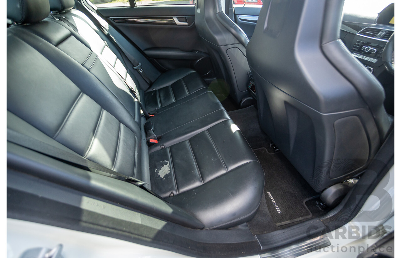 11/2011 Mercedes Benz C63 AMG Performance Package Plus W204 MY11 4d Sedan Calcite White V8 6.3L