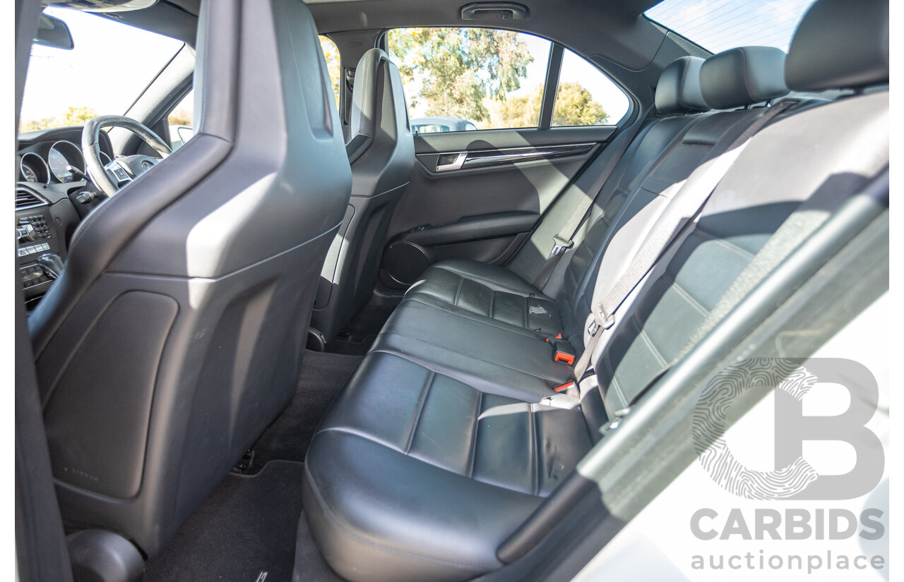 11/2011 Mercedes Benz C63 AMG Performance Package Plus W204 MY11 4d Sedan Calcite White V8 6.3L