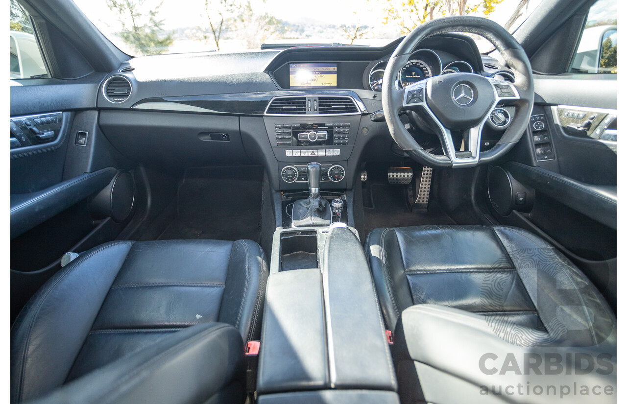 11/2011 Mercedes Benz C63 AMG Performance Package Plus W204 MY11 4d Sedan Calcite White V8 6.3L