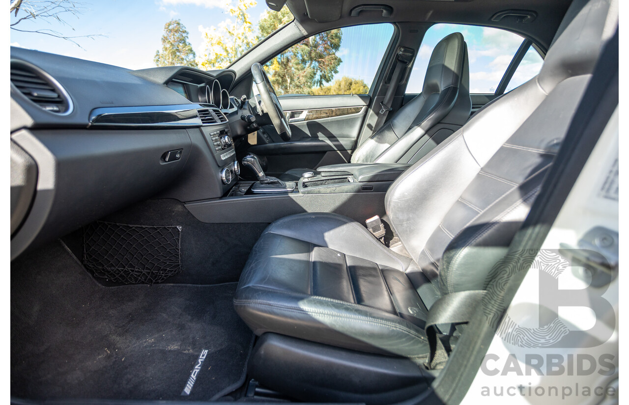 11/2011 Mercedes Benz C63 AMG Performance Package Plus W204 MY11 4d Sedan Calcite White V8 6.3L