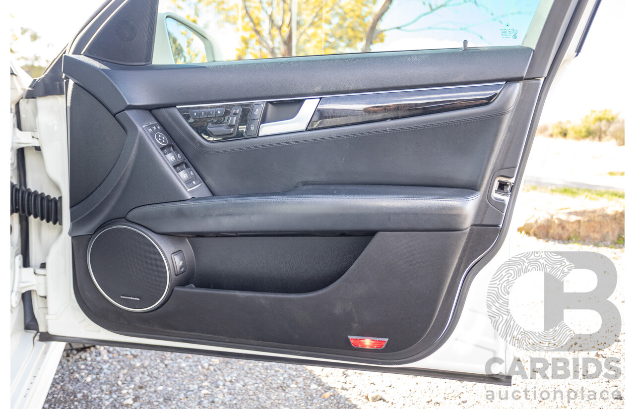 11/2011 Mercedes Benz C63 AMG Performance Package Plus W204 MY11 4d Sedan Calcite White V8 6.3L