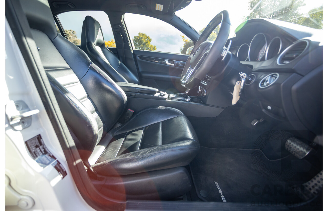 11/2011 Mercedes Benz C63 AMG Performance Package Plus W204 MY11 4d Sedan Calcite White V8 6.3L