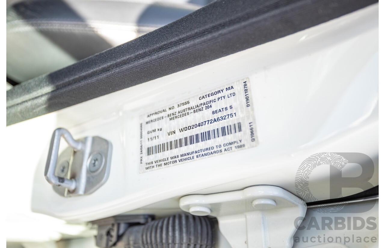 11/2011 Mercedes Benz C63 AMG Performance Package Plus W204 MY11 4d Sedan Calcite White V8 6.3L