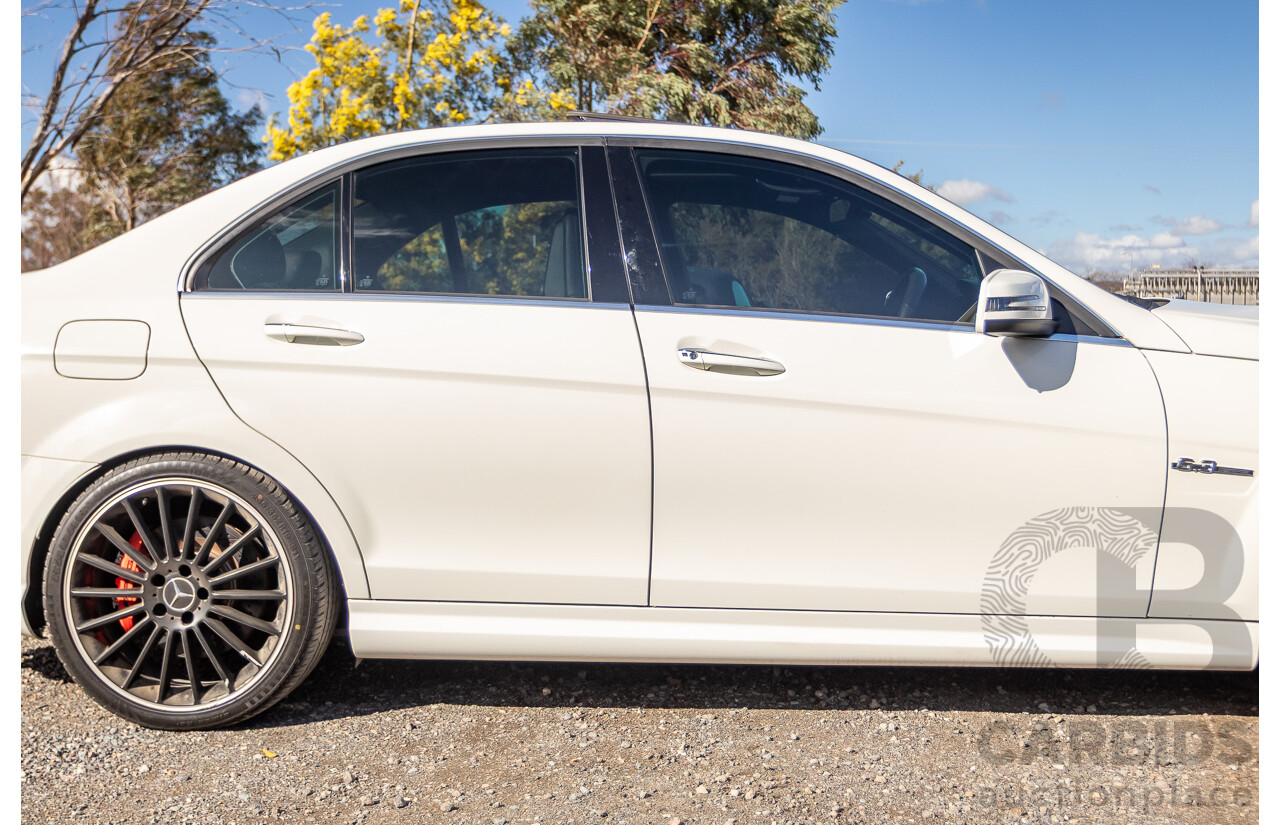 11/2011 Mercedes Benz C63 AMG Performance Package Plus W204 MY11 4d Sedan Calcite White V8 6.3L
