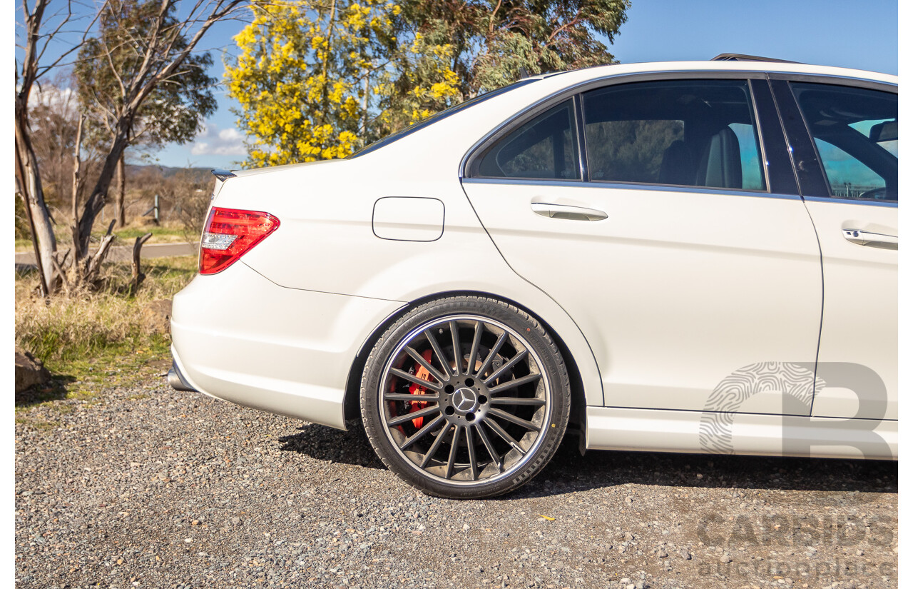 11/2011 Mercedes Benz C63 AMG Performance Package Plus W204 MY11 4d Sedan Calcite White V8 6.3L